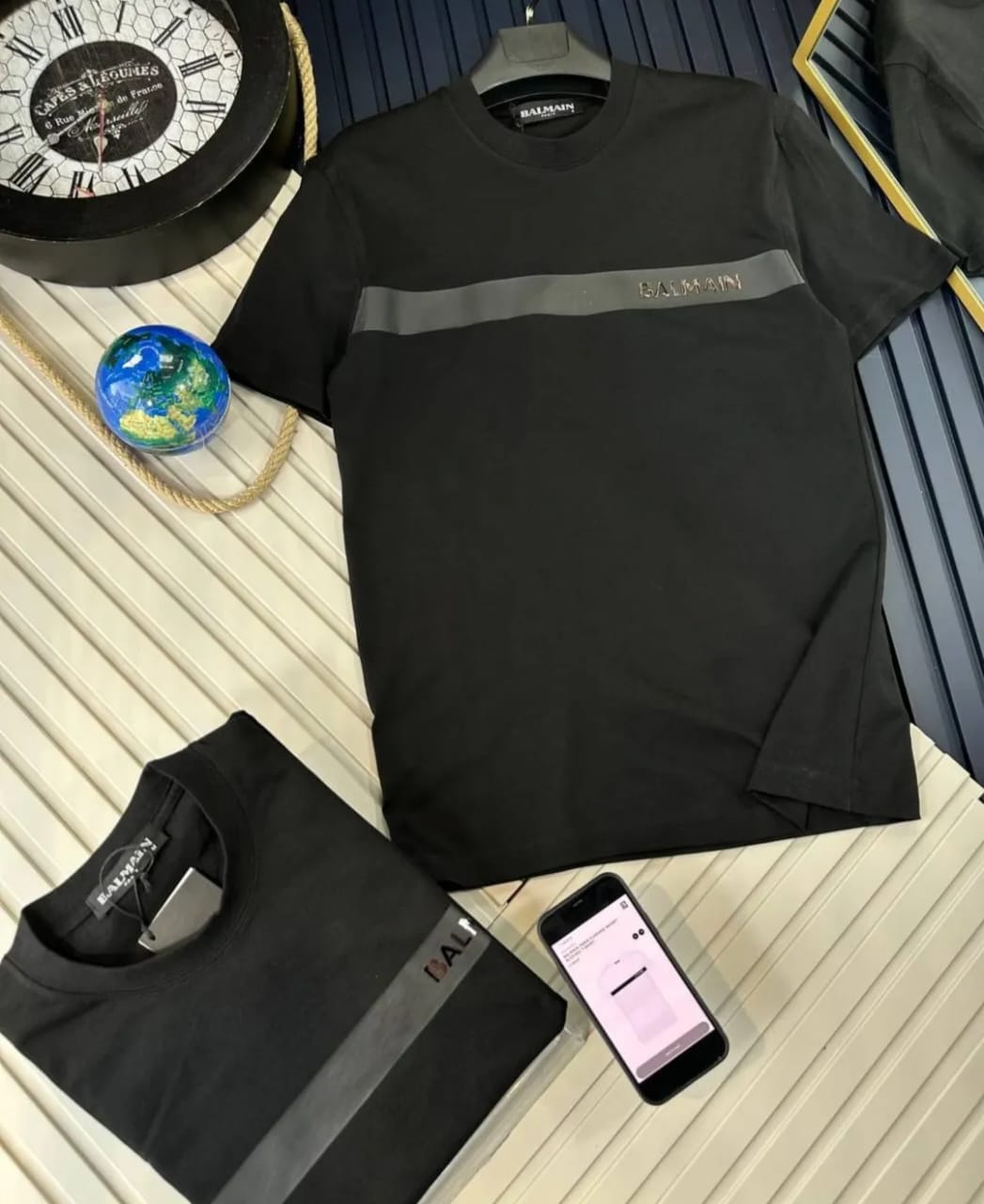 Camisa Balmain - Logo Borracha com faixa preta
