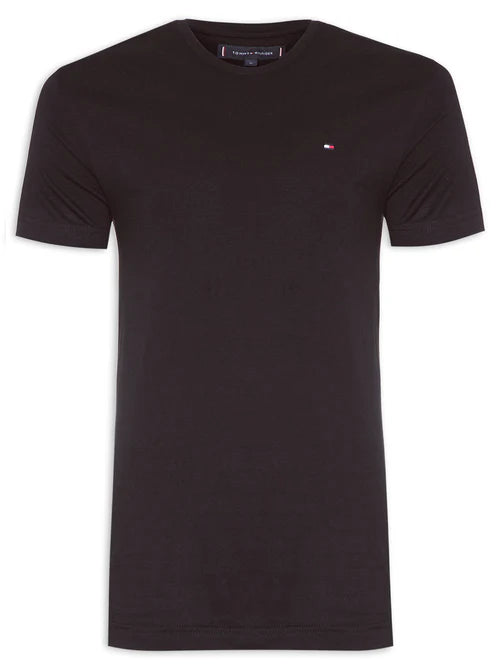 Camiseta Tommy Hilfiger Básica - Preta