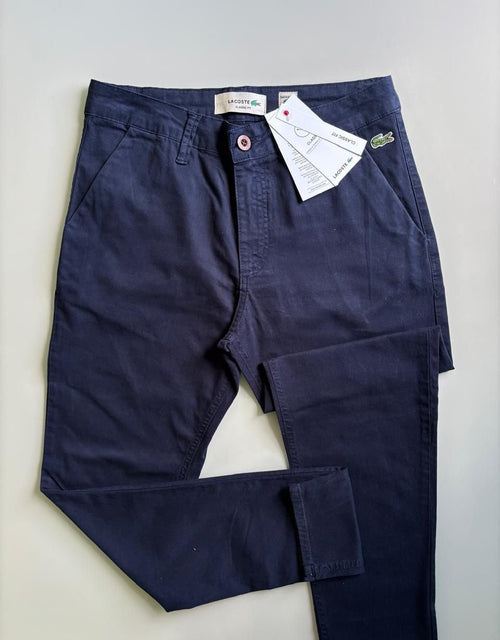 Calça Lacoste de Sarja Stretch Slim Fit - Azul Marinho